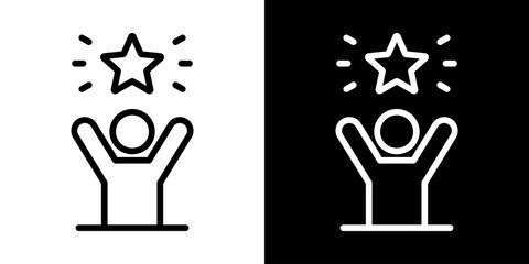 Confidence Icon Of Line Black And White Style Vector Illustration
