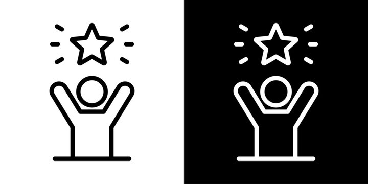 Confidence Icon Of Line Black And White Style Vector Illustration
