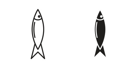 Fototapeta premium Sardine icon isolated vector Illustration. Vector pictogram for web and app
