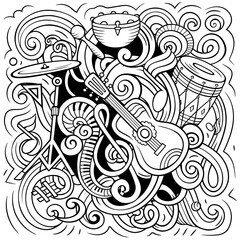 Cartoon vector doodles Classic music illustration