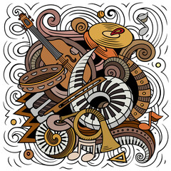 Cartoon vector doodles Classic music illustration