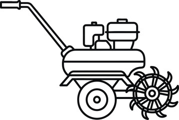 Cultivator Machine Agricultural Tilling Equipment Vector