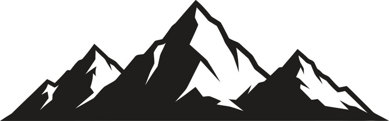 Mountain Range Silhouette Alpine Landscape Vector