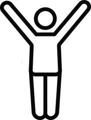 Person Raising Arms Joyful Human Figure Outline Vector