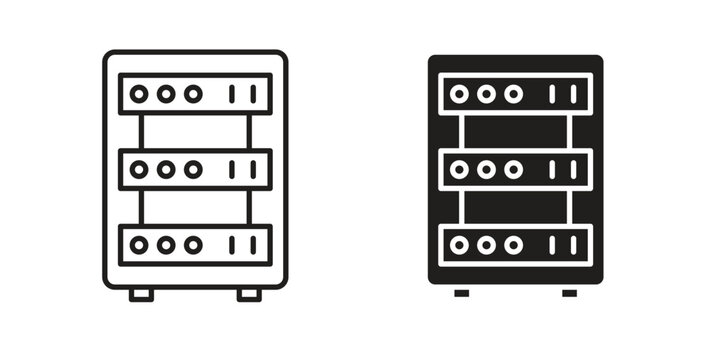Server rack icon isolated vector Illustration. Vector pictogram for web and app