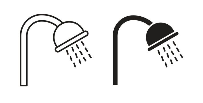 Shower place icon isolated vector Illustration. Vector pictogram for web and app