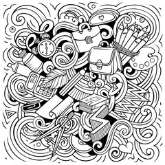 Vector illustration of school and education objects