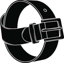 Coiled Belt Leather Strap Fashion Accessory Vector