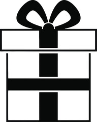 Gift Box with Ribbon Present Icon Vector