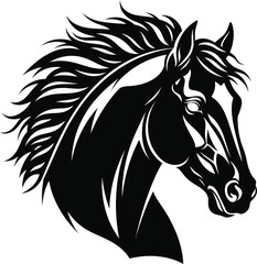 Running Horse Head Dynamic Stylized Vector