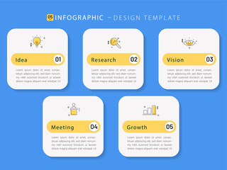 Timeline Creator infographic template. 5 Step timeline journey, calendar Flat simple infographics design template. presentation graph. Business concept with 5 options, vector illustration.