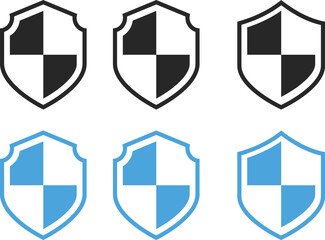 Security Shield Icon Set. Protection, Defense, and Trust Symbols. Privacy Guard and System Security symbols. Verification, Guarantee, and Identity Protection sign
