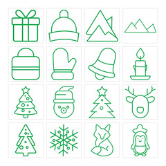 Christmas and Winter Line Icon Set &ndash; Holiday Outline Vector CollectionChristmas and Winter Line Icon Set &ndash; Holiday Outline Vector Collection