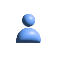 3d Minimal illustration user icon on isolated transparent background for digital website, banner, app design 