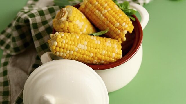 Golden corn kernels close-up natural freshness