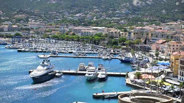 Beautiful Calvi Corsica Harbor With Boats in Calm Water