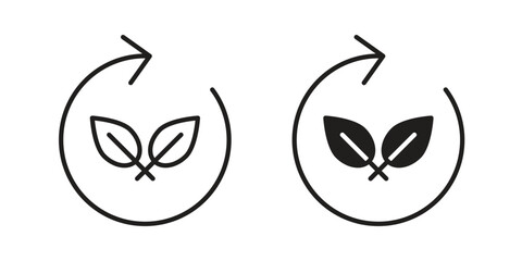 Photosynthesis icon doodle set. editable outline stroke vector eps