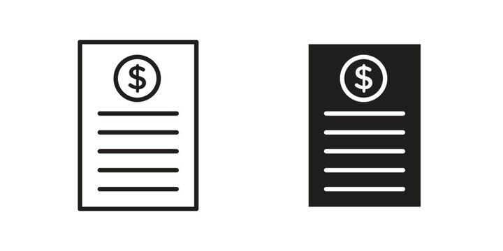 Price list icon doodle set. editable outline stroke vector eps