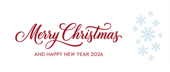 merry christmas and happy new year 2026 lettering.