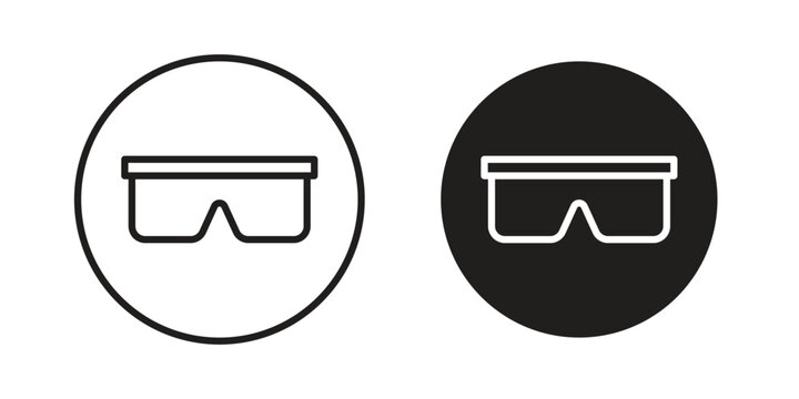 Safety glasses icon doodle set. editable outline stroke vector eps
