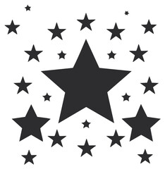 Obraz premium Black Star Shapes Against White Background Illustration