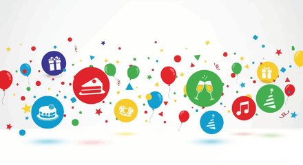 Celebration Elements: A vibrant collection of celebratory elements dances across the scene, exuding joy and festivity.