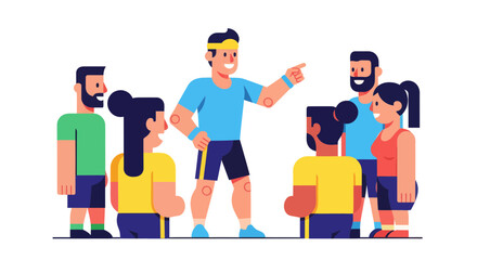 Fitness Trainer Leading A Group Of Enthusiastic People For Health And Wellness Objectives