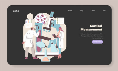 Scientists Analyzing Cortisol Levels Vector Illustration