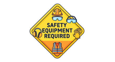 Essential Safety Gear Signage Illustrates Workplace Regulations and Protection Measures