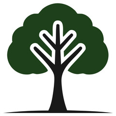 Obraz premium Simple flat vector icon of a green tree representing nature, ecology, and growth