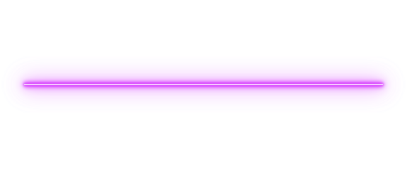 Neon pink glowing horizontal line isolated on transparent background