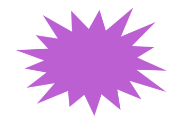 Purple starburst badge shape for sale labels, promo stickers, and highlights