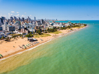 Tamba&uacute; Beach, Jo&atilde;o Pessoa - aerial view of Tamba&uacute; Beach and the Jo&atilde;o Pessoa coastline