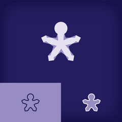 Star stick figure logo. Unique design with color gradients. Ready-to-use template for flat and linear layouts.