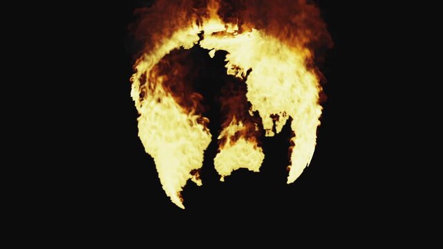 Earth Planet Burning in Fire and Global Warming Crisis Concept