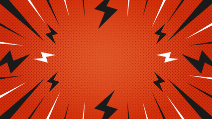 Red comic halftone explosion background