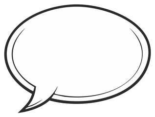 Empty Speech Bubble with Bold Black Outline for Dialogue Communication and Thoughts