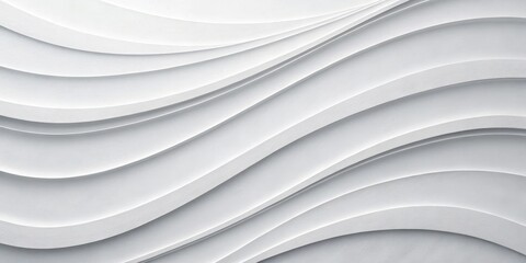 Abstract white background with smooth wavy lines and subtle shadows background on transparent background