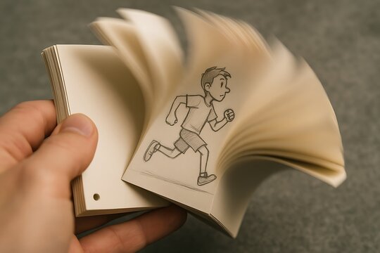 Flipbook Animation of a Running Boy