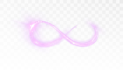 A bright glowing infinity symbol on a white background. Vector abstract elements for digital design, modern presentations, posters, and interfaces.