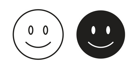 Fototapeta premium Smile icon designs collection for mobile, ui, web.