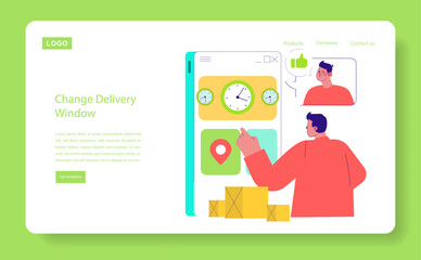 Delivery Window Change Interface Vector Illustration