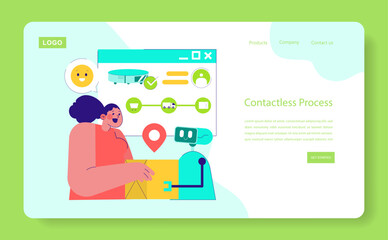 Contactless Delivery Process Vector Illustration
