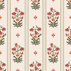 Obraz premium Vector Hand drawn colourful geometric flowers Motifs African boho paisley, seamless patterns with floral for fabric Ethnic Indian Pattern, textiles, clothing, wrapping paper, backdrop, banner. 