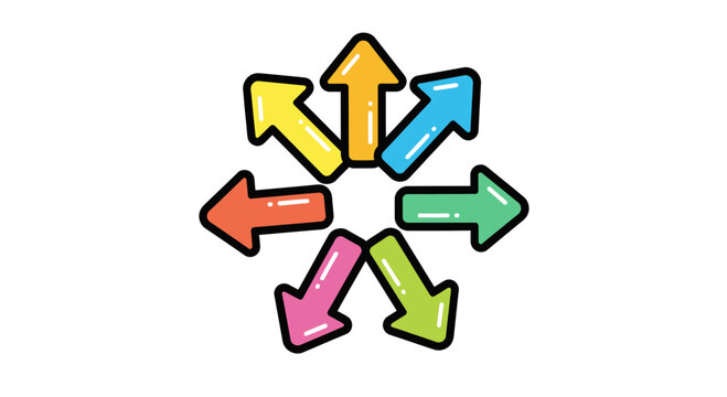 Colorful Arcs Depicting Different Directions and Suggesting Multiple Options