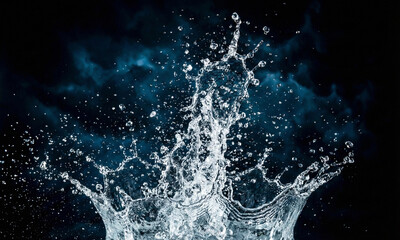 Water splash liquid overlay with dramatic dynamic energy