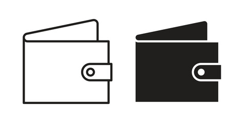 Wallet icon designs collection for mobile, ui, web.