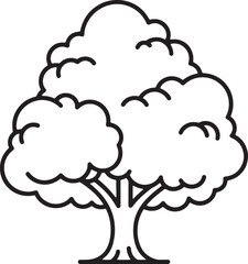 Tree nature icon vector clean line art simple environment plant symbol design for eco and outdoor graphics