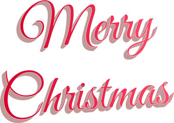 3D Merry Christmas Text Design Isolated on Transparent Background
