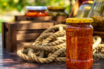 Canned eggplant appetizer (zacusca de vinete)